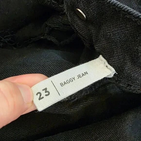 PacSun Black Eco Distressed High Waisted Baggy Jeans Grunge Rocker Size 23 - Picture 7 of 12